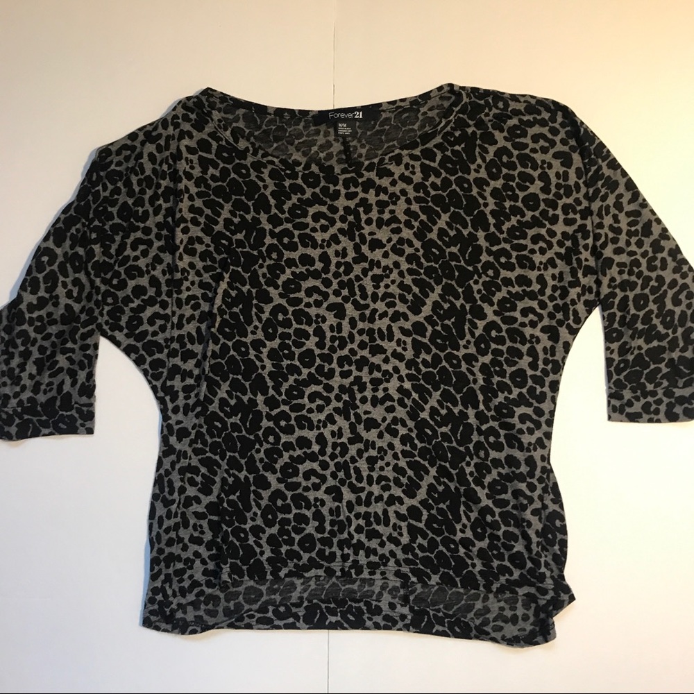 Cheetah Print 3/4” Sleeve Top